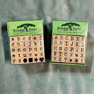 Image Tree Alphabet Rubber Stamp Sets | Upper & Lower Case Letters Scrapbooking